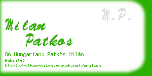 milan patkos business card